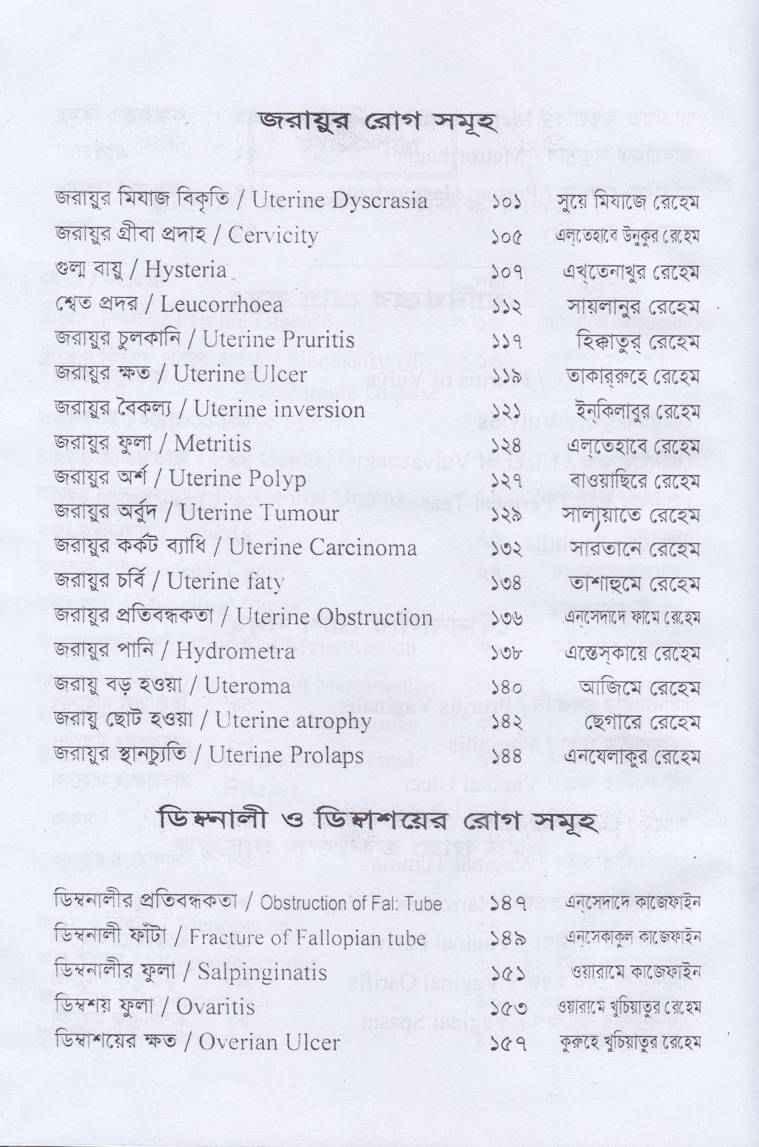 স্ত্রীরোগ, যৌনরোগ ও ইউনানী চিকিৎসা