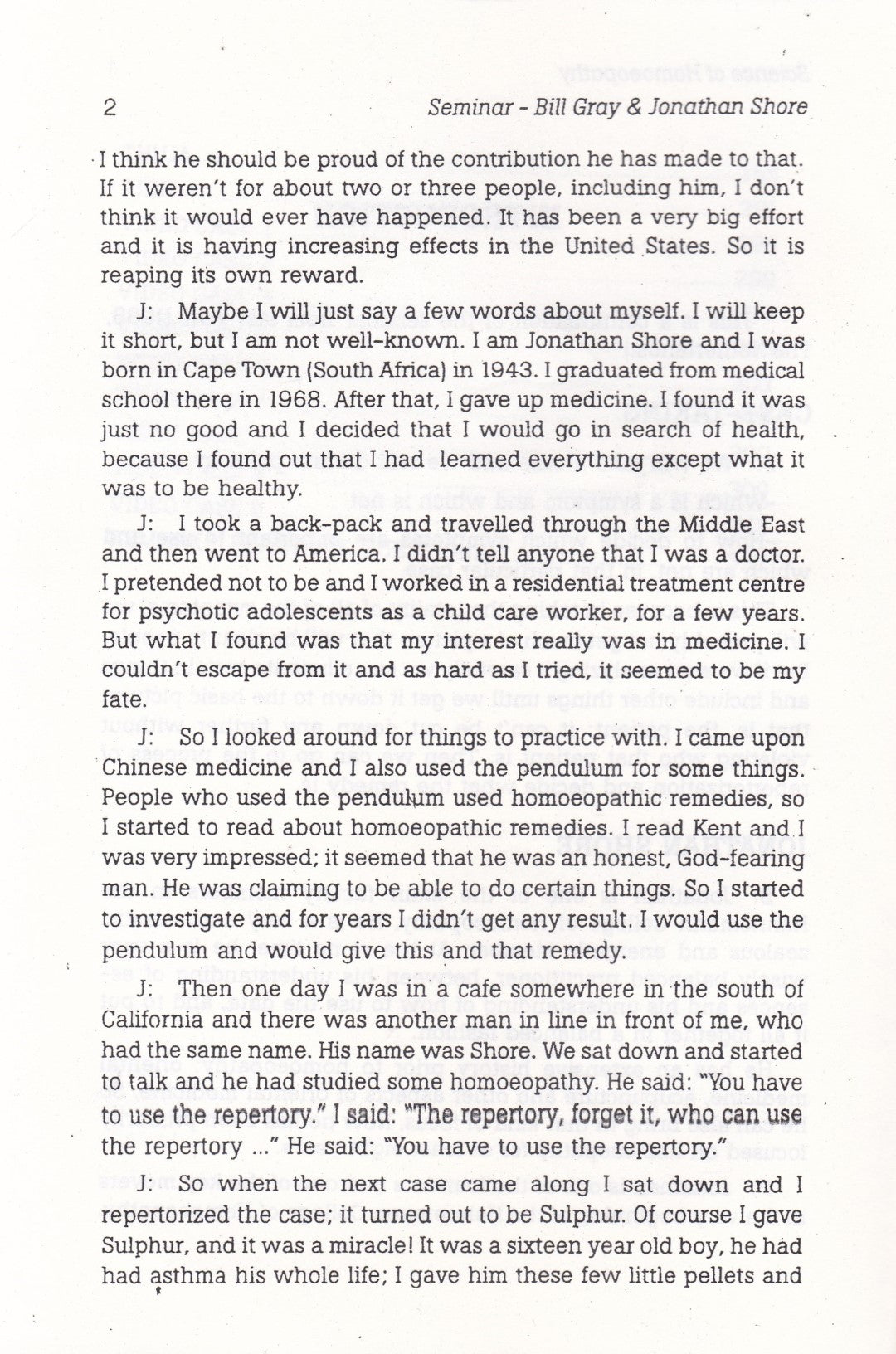 Tracking The Simillimum