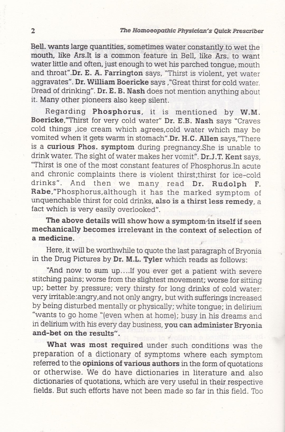 THE HOMOEOPATHIC PHYSICIAN'S QUICK PRESCRIBER