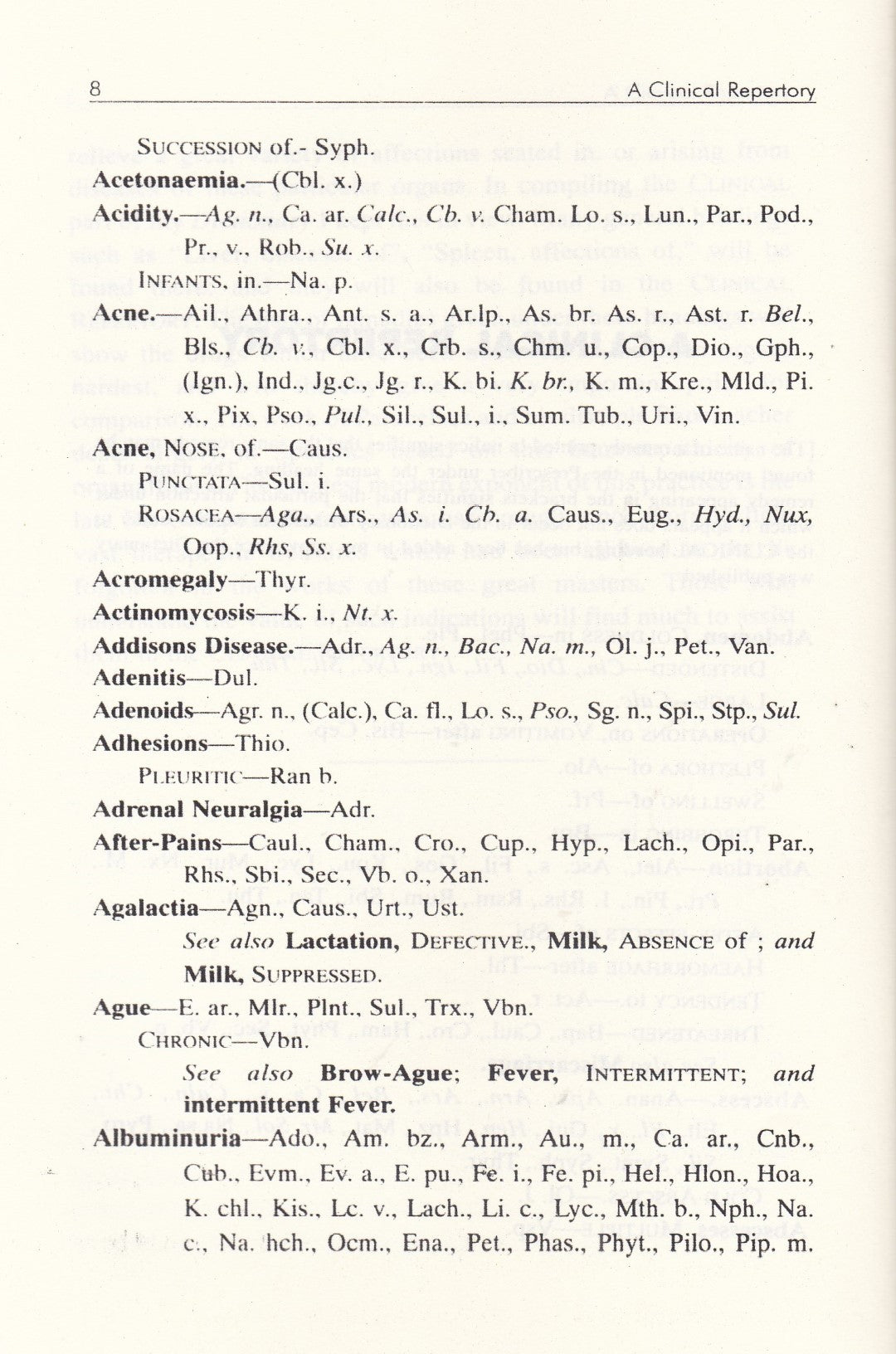 A Clinical REPERTORY to the Dictionary of Materia Medica