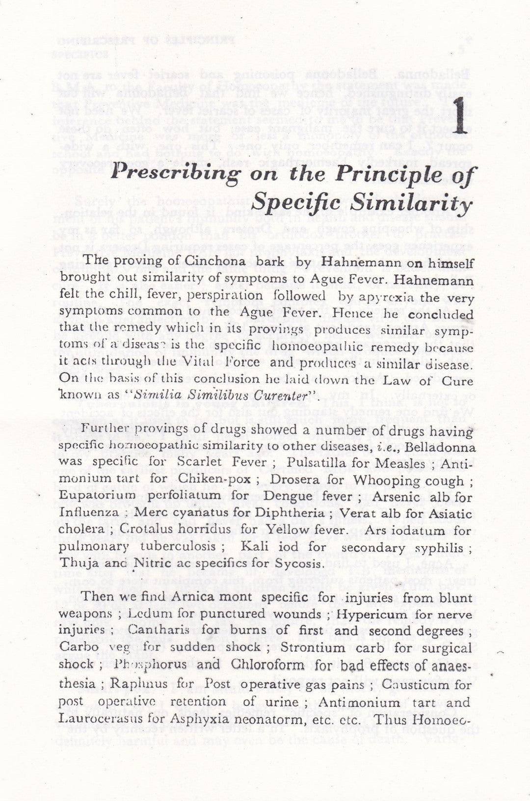 Principles Of Prescribing Collected From Clinical Experiences Of Pioneers Of Homoeopathy