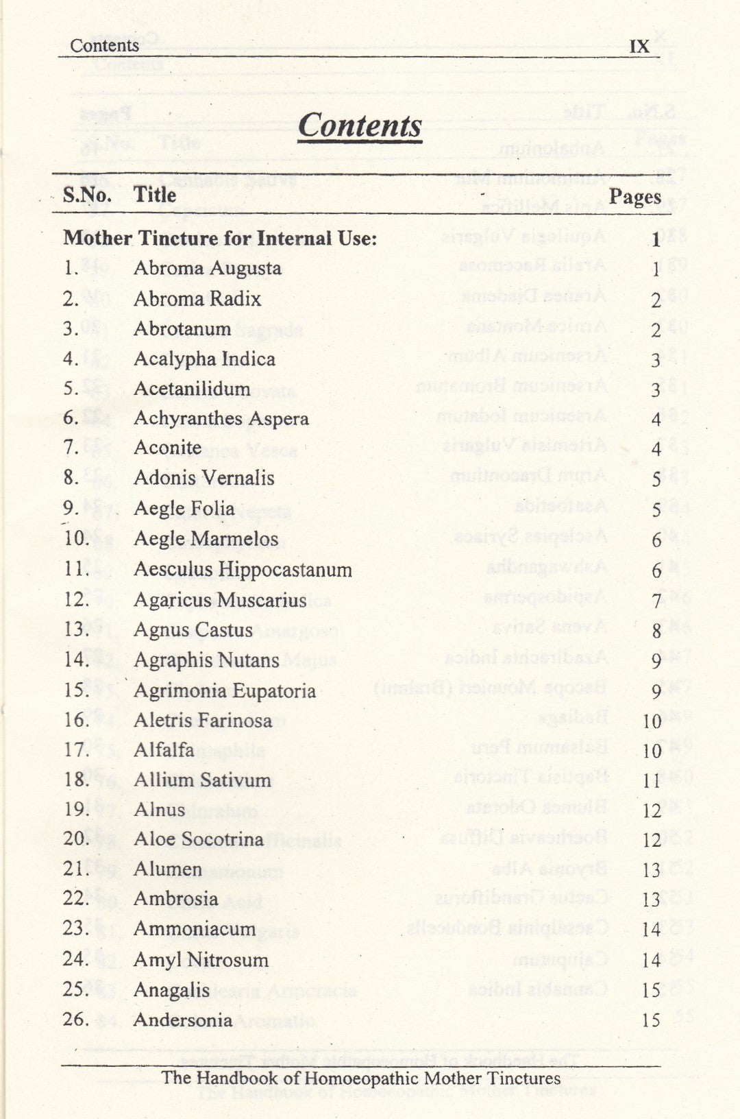 The Handbook Of Homoeopathic Mother Tinctures