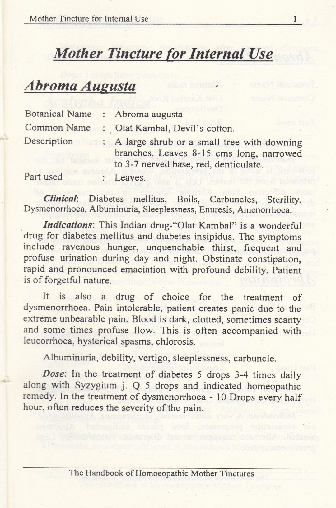 The Handbook Of Homoeopathic Mother Tinctures