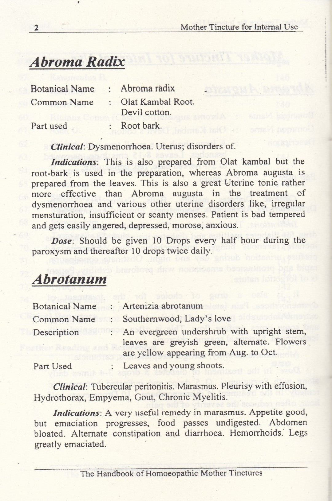 The Handbook Of Homoeopathic Mother Tinctures