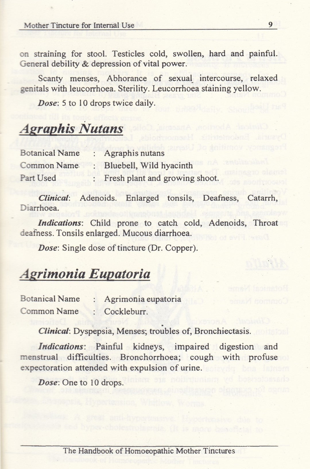 The Handbook Of Homoeopathic Mother Tinctures