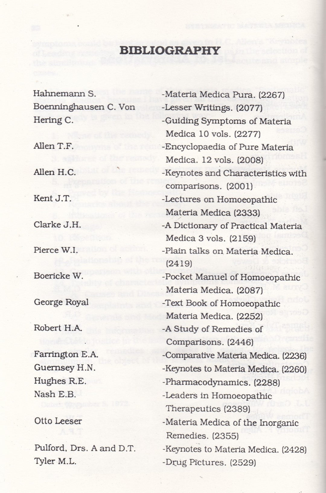 SYSTEMATIC MATERIA MEDICA of Homoeopathic Remedies