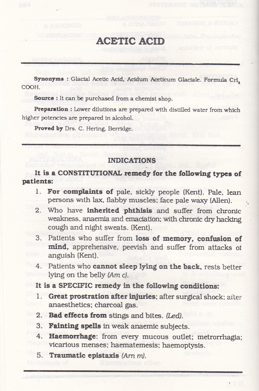 SYSTEMATIC MATERIA MEDICA of Homoeopathic Remedies