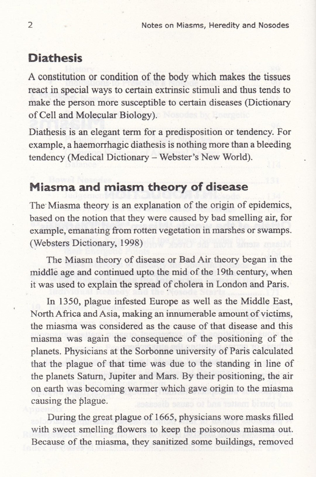 Notes On Miasms,  Heredity and Nosodes