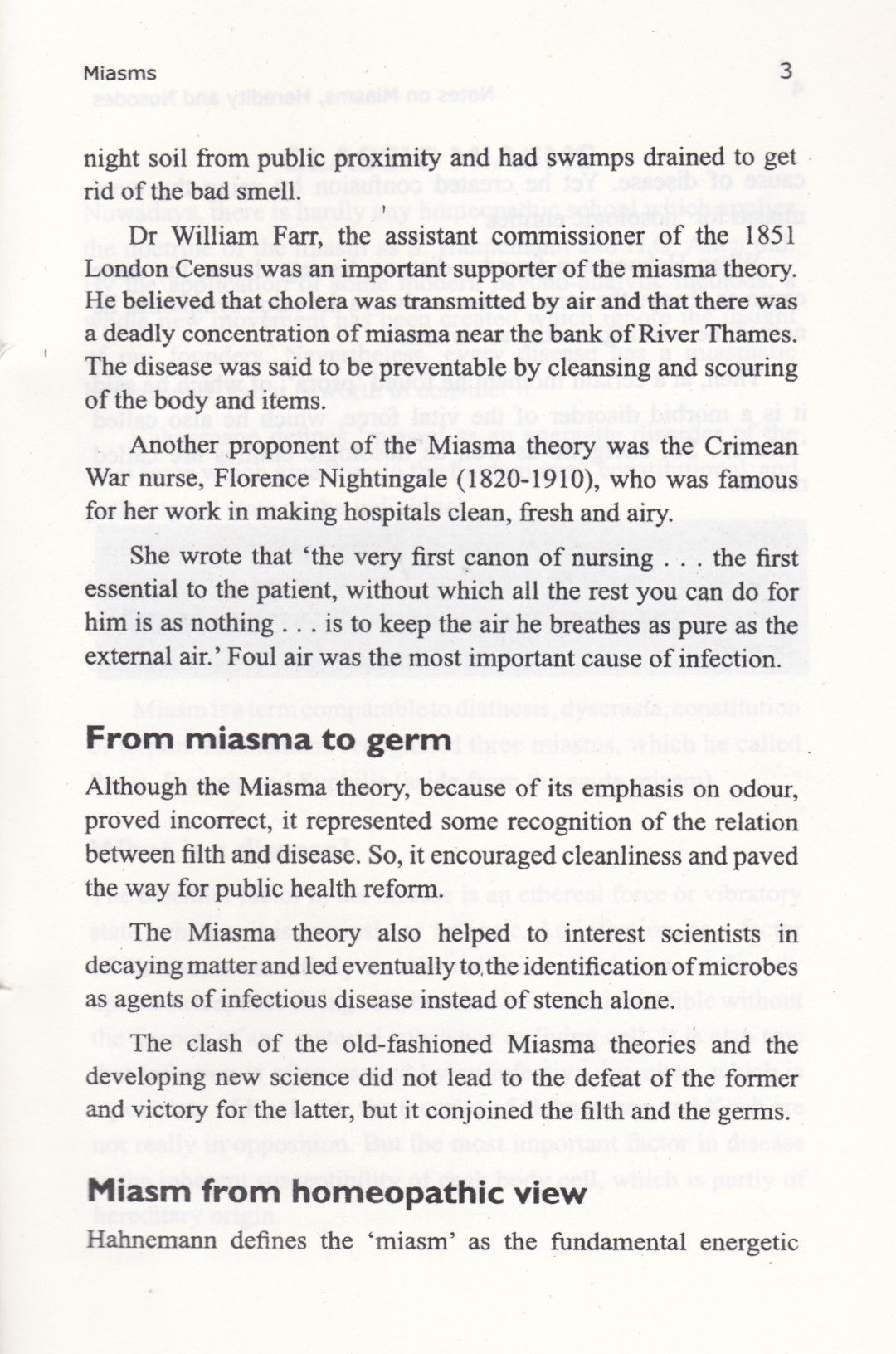 Notes On Miasms,  Heredity and Nosodes