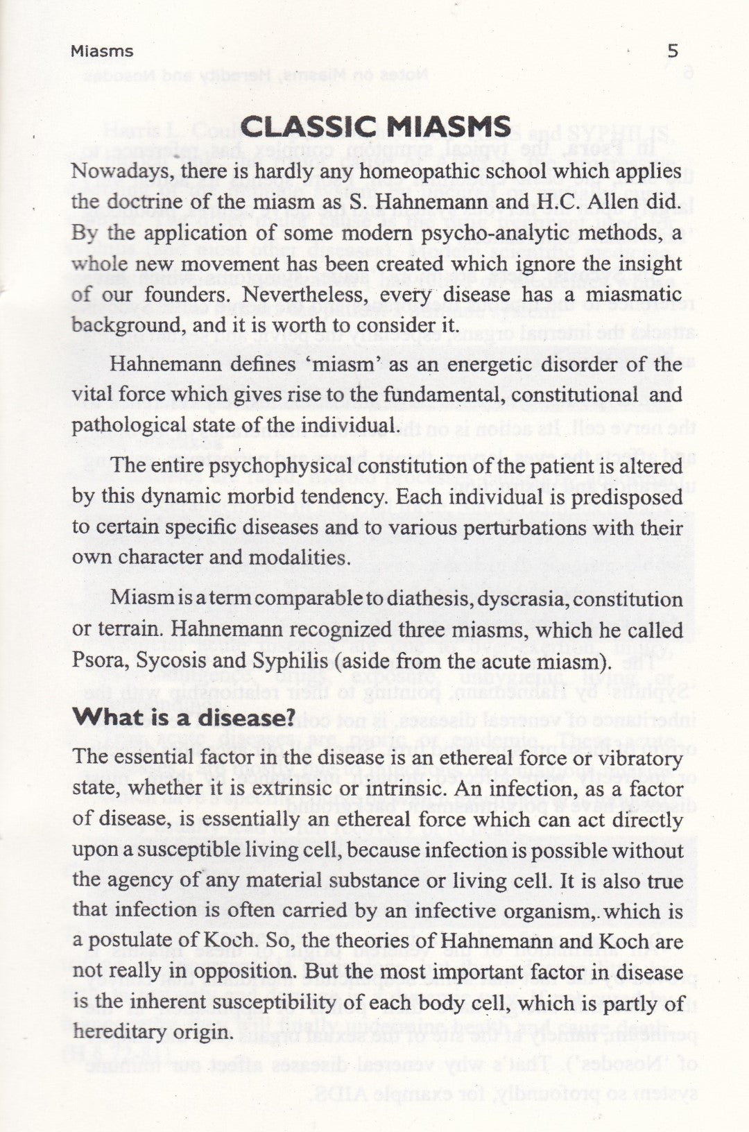 Notes On Miasms,  Heredity and Nosodes