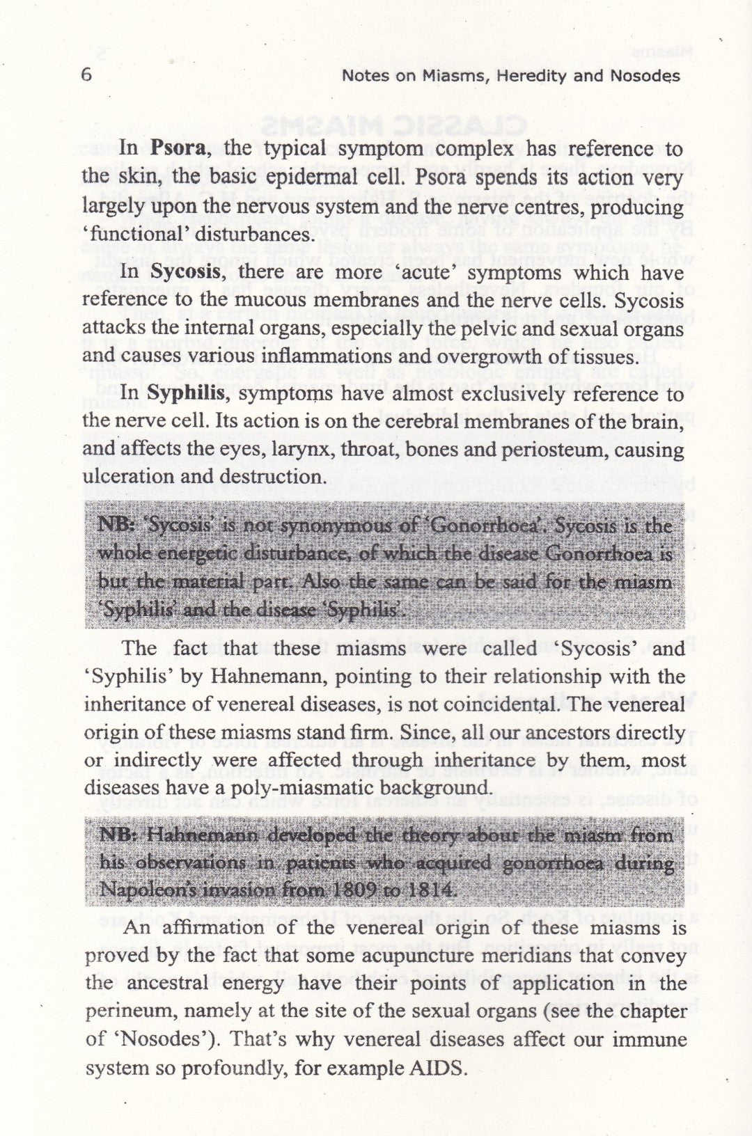 Notes On Miasms,  Heredity and Nosodes