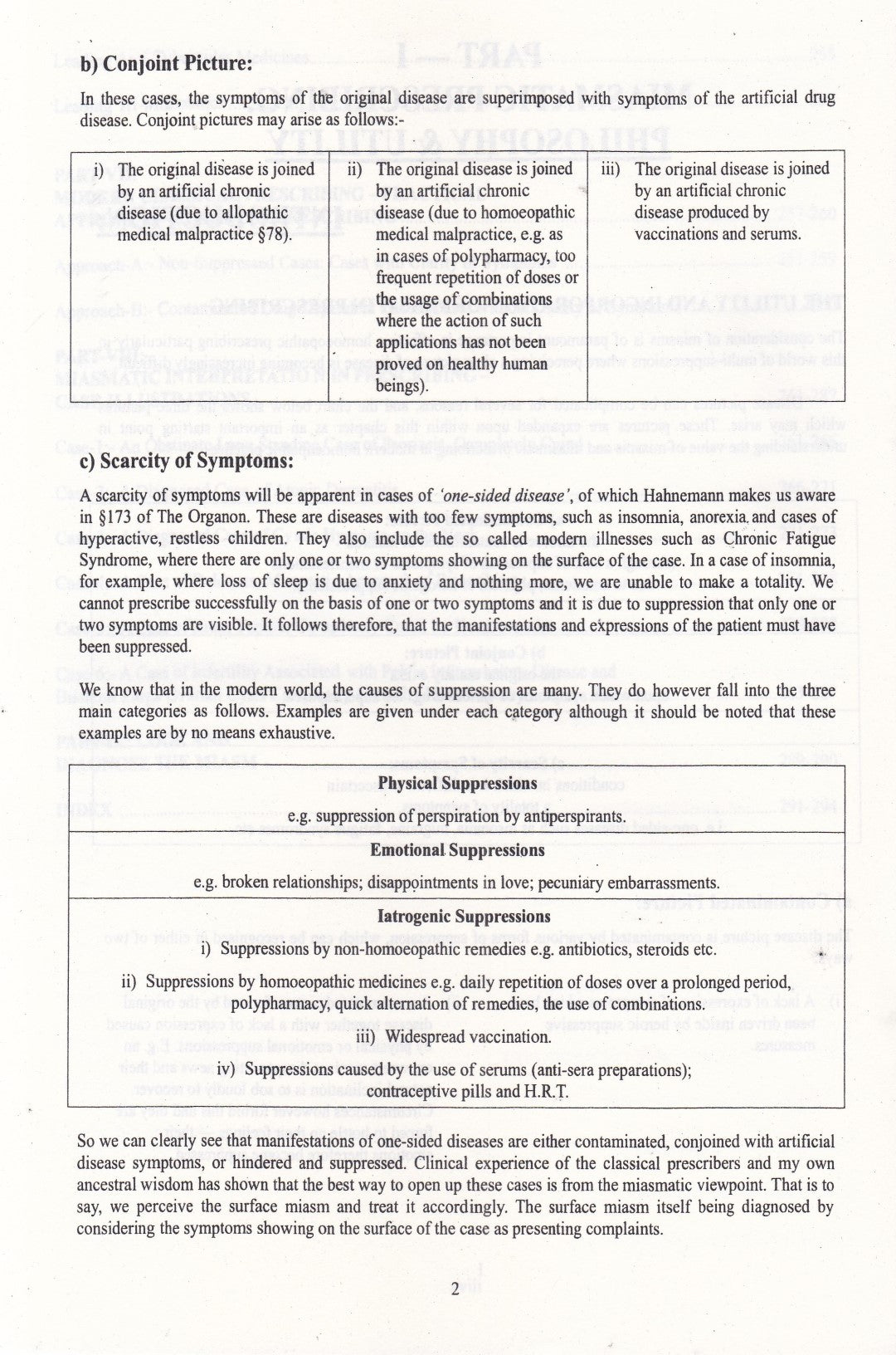 MIASMATIC PRESCRIBING
