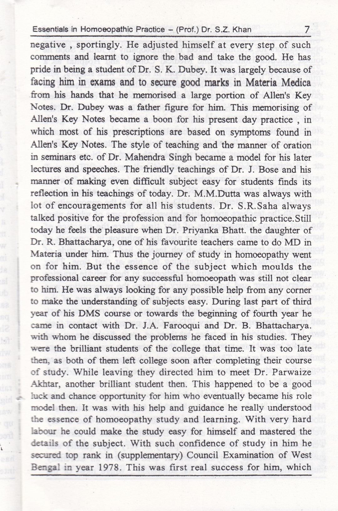 ESSENTIALS IN HOMOEOPATHIC PRACTICH