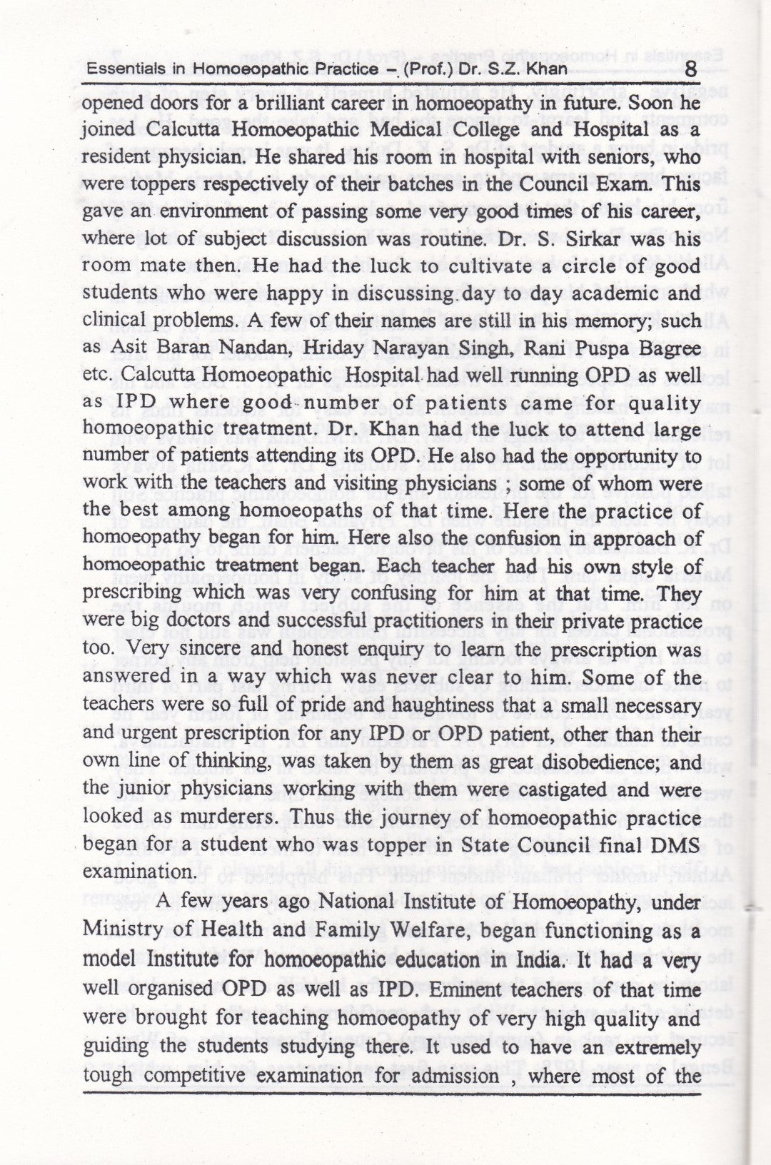 ESSENTIALS IN HOMOEOPATHIC PRACTICH