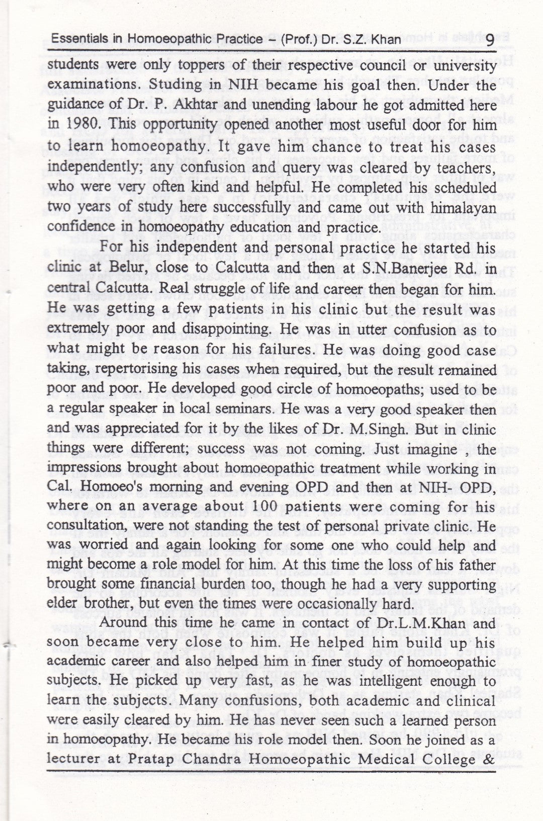 ESSENTIALS IN HOMOEOPATHIC PRACTICH