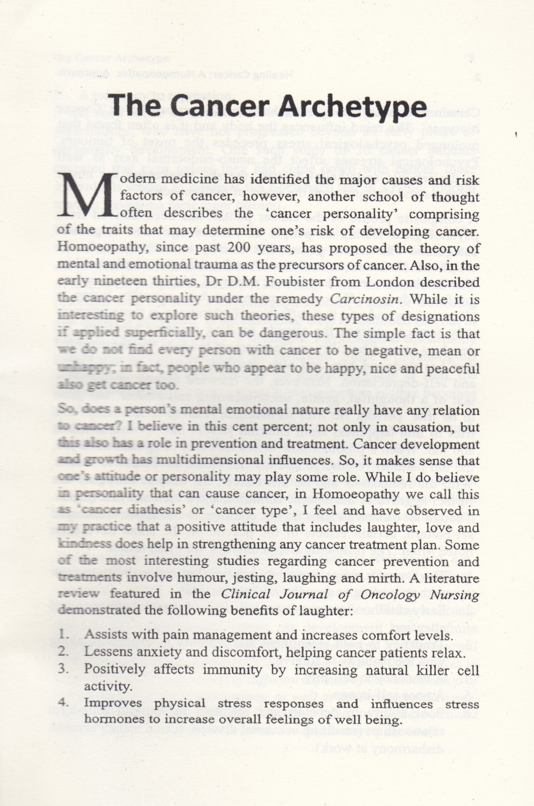 HEALING CANCER A Homoeopathic Approach I-II