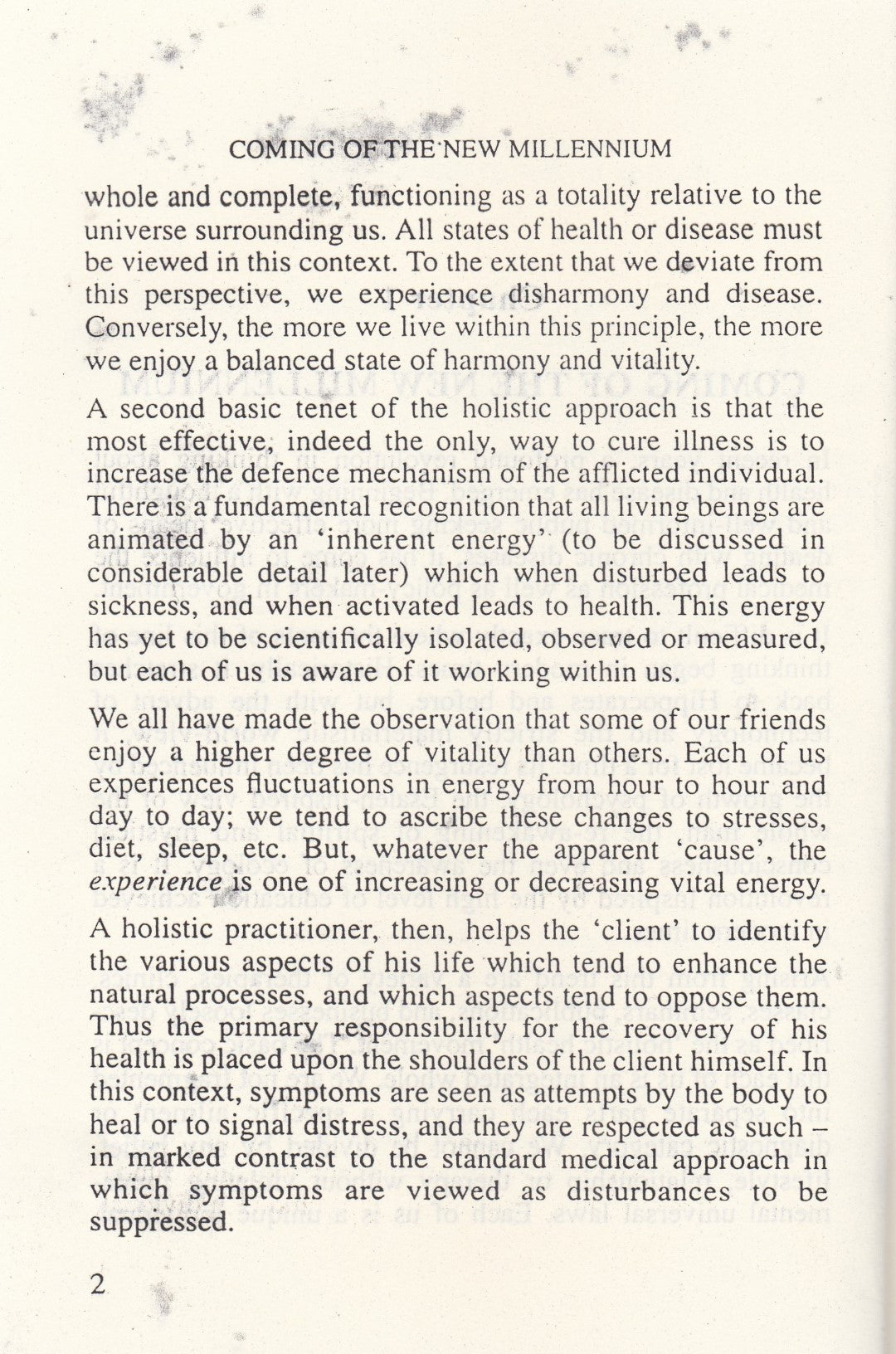 HOMOEOPATHY MEDICINE FOR THE NEW MILLENNIUM