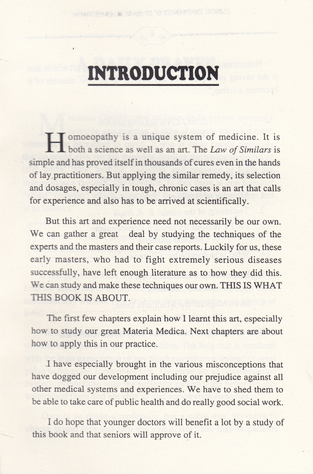 Clinical Experiences 70 Years in Homoeopathy