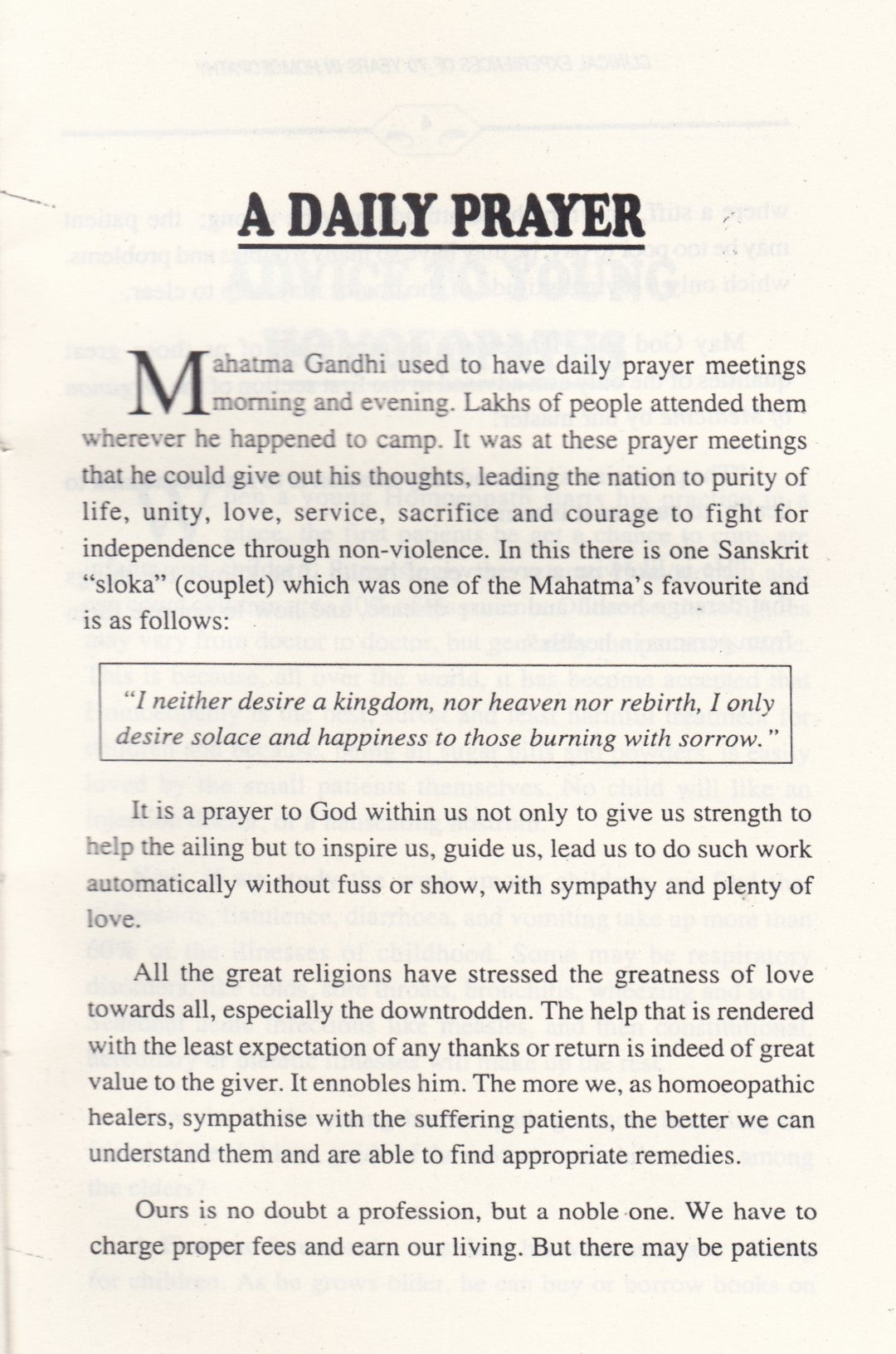 Clinical Experiences 70 Years in Homoeopathy