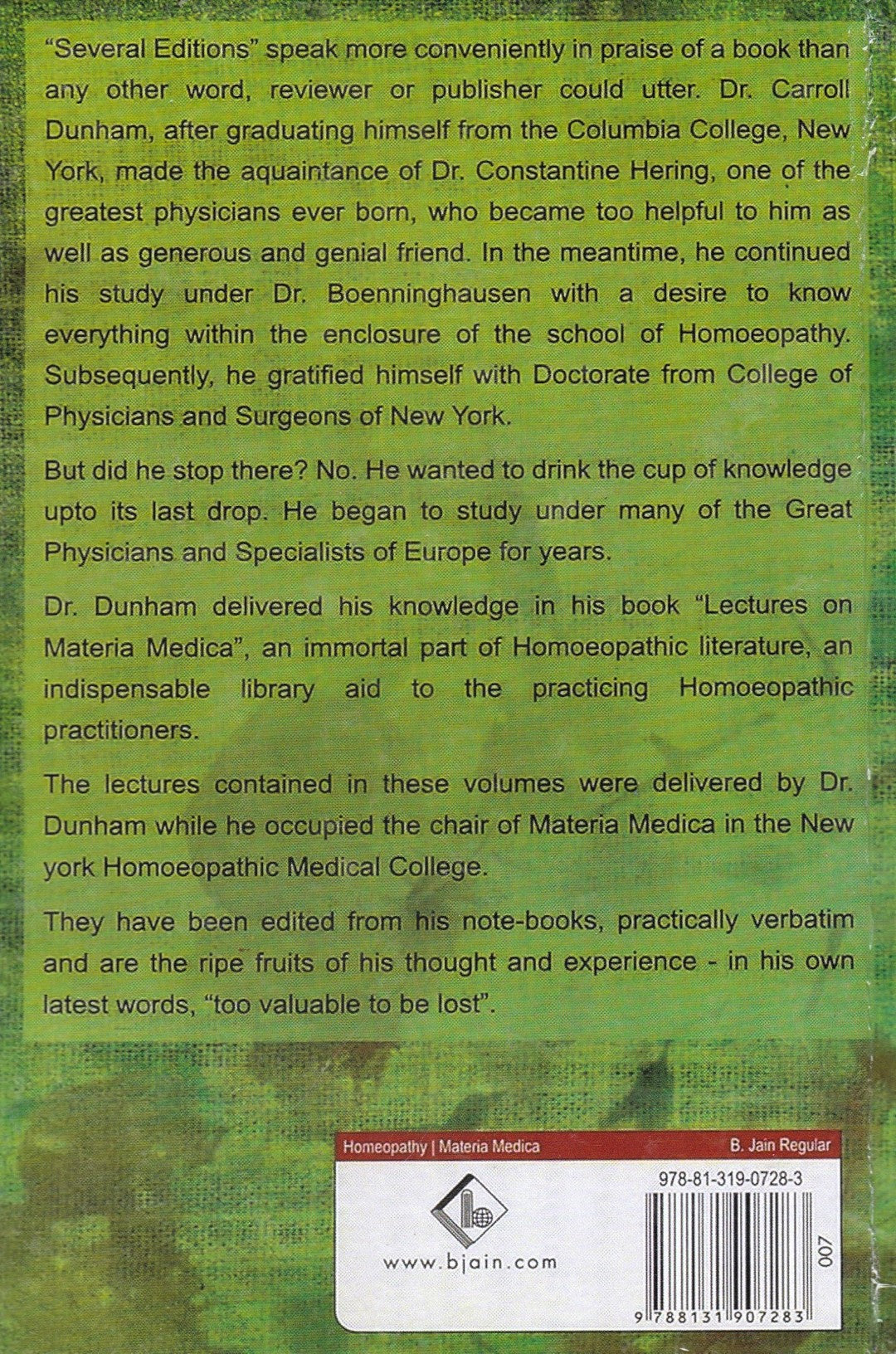 LECTURES ON MATERIA MEDICA