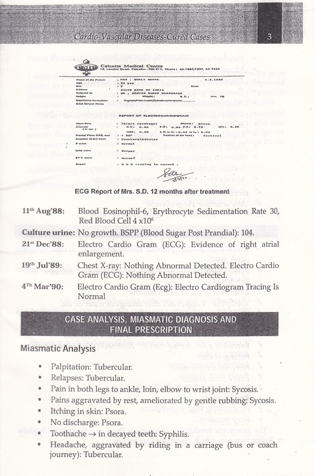 Success Of Homoeopathy AUTHENTIC CURES WITH MEDICAL REPORTS Before &  After Treatment