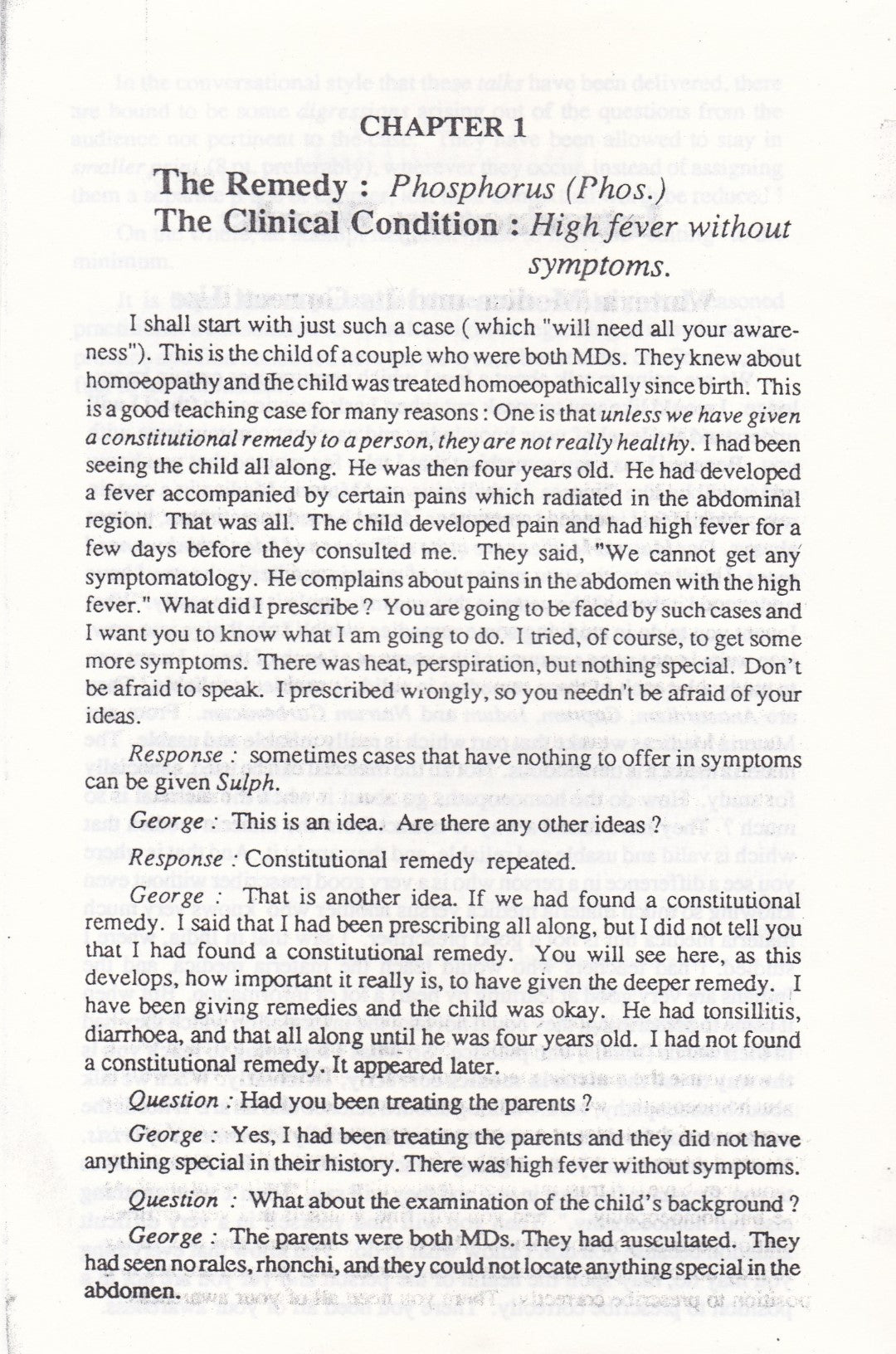 Talks On Classical Homoeopathy