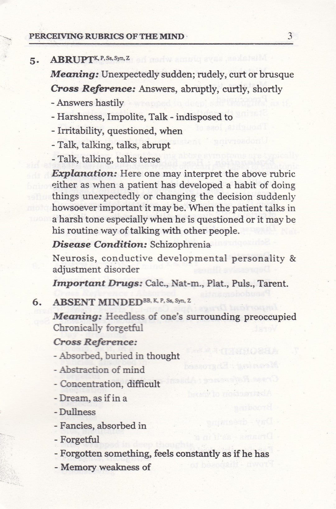 Perceiving Rubrics  Of The Mind