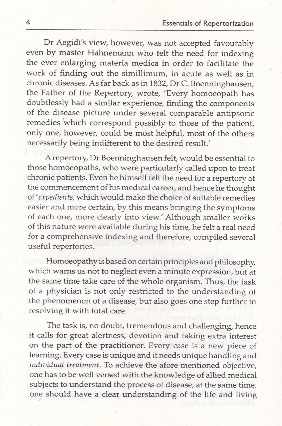 ESSENTIALS OF REPERTORIZATION