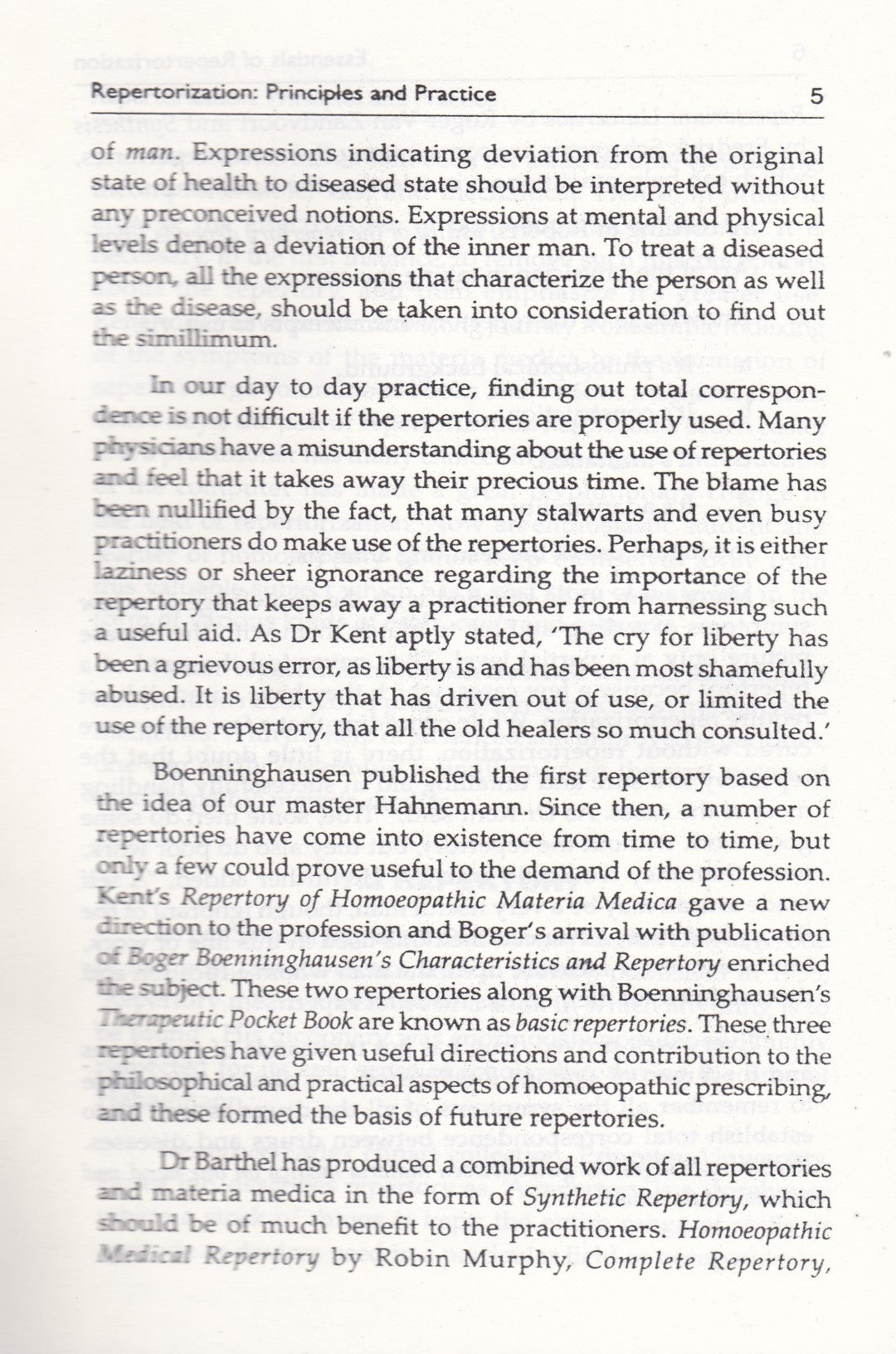 ESSENTIALS OF REPERTORIZATION