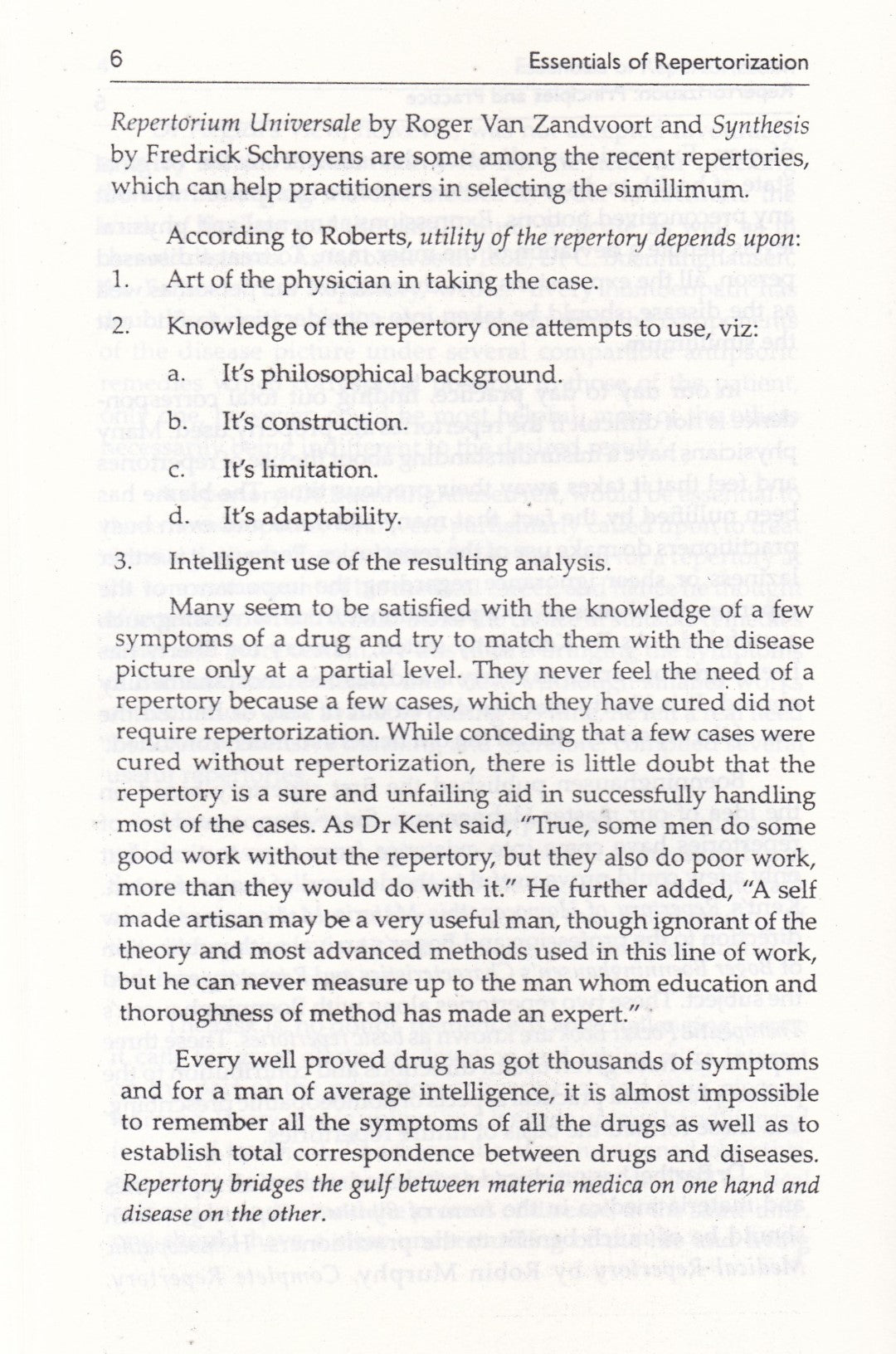 ESSENTIALS OF REPERTORIZATION