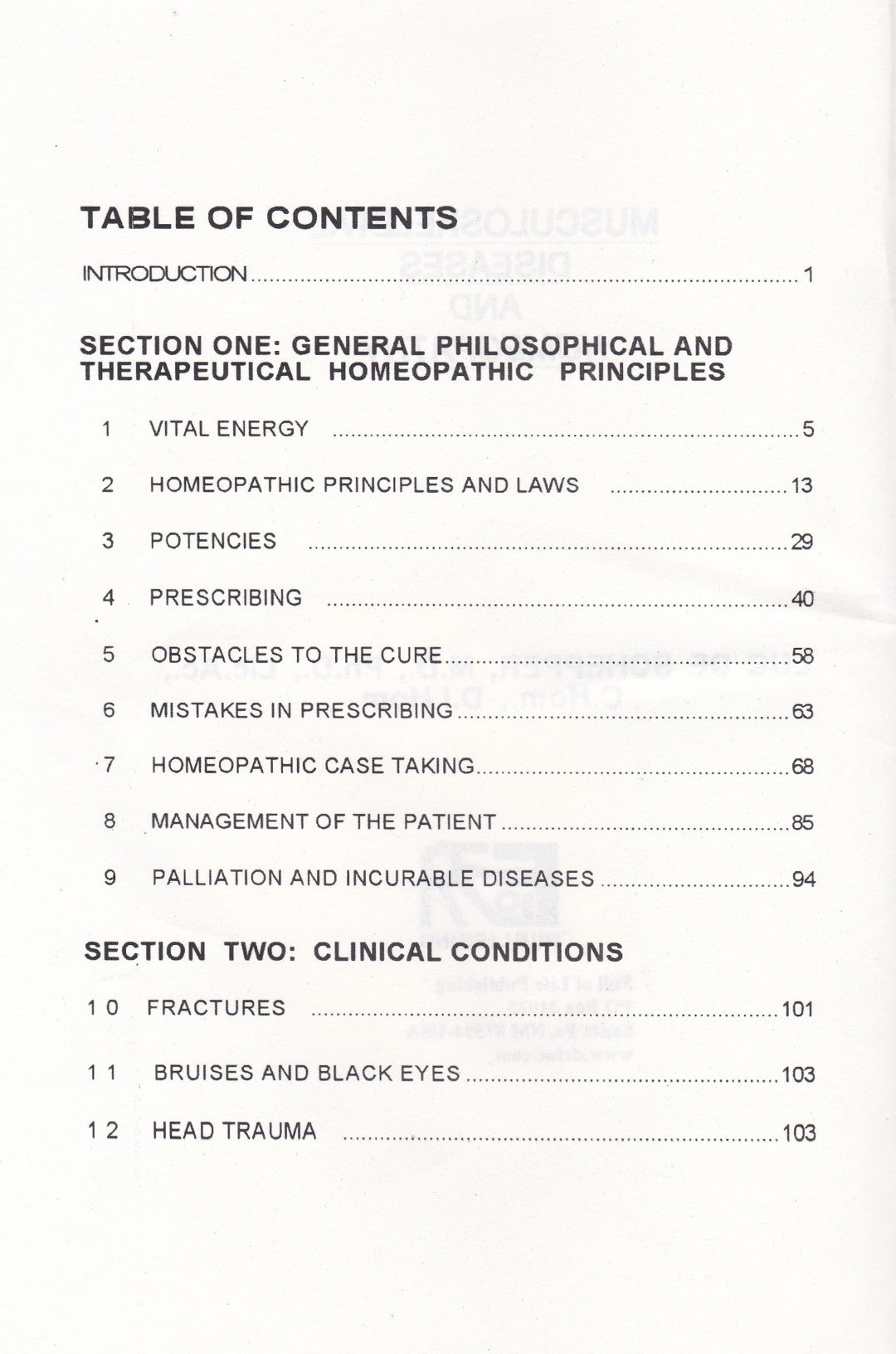MUSCULOSKELETAL DISEASES AND HOMEOPATHY