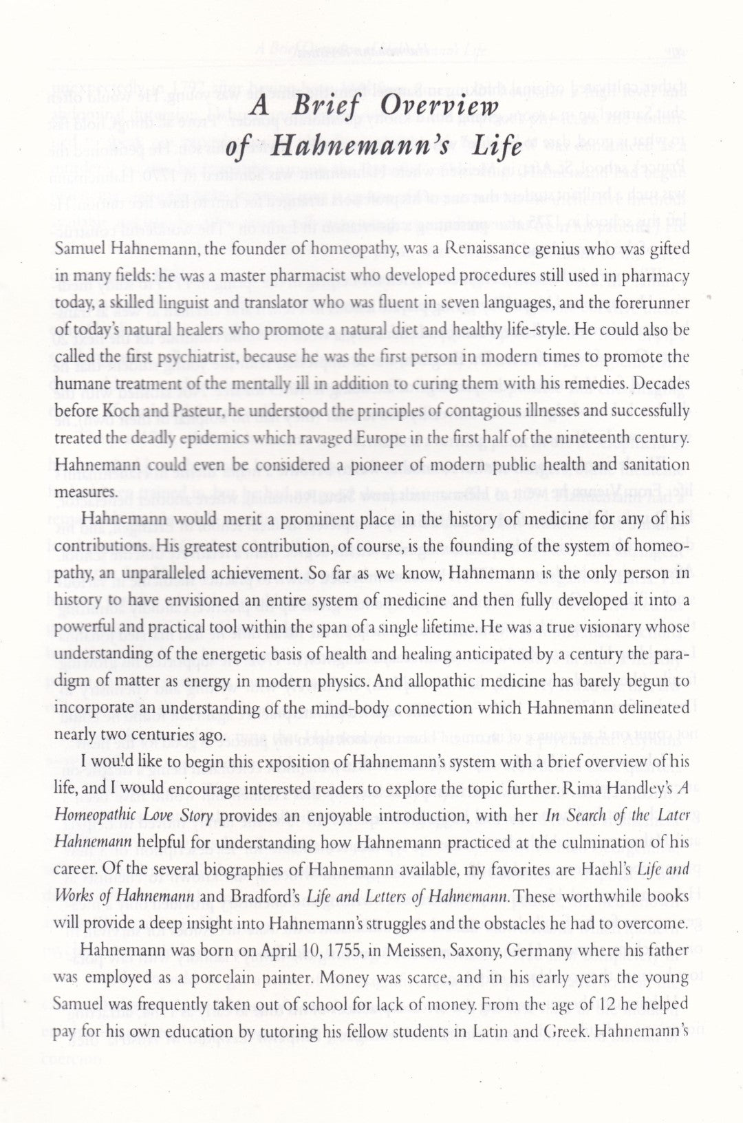 Hahnemannian Textbook of Classical Homeopathy for the professional