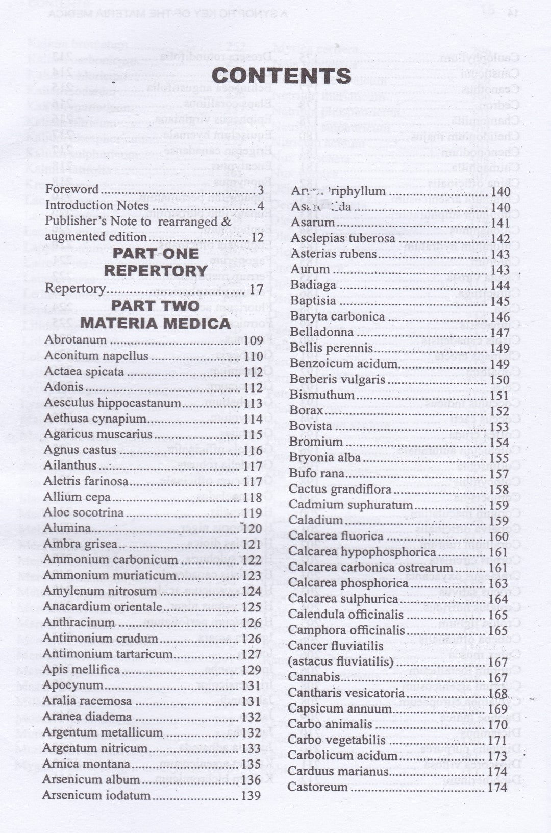 A Synoptic Key of the Materia Medica