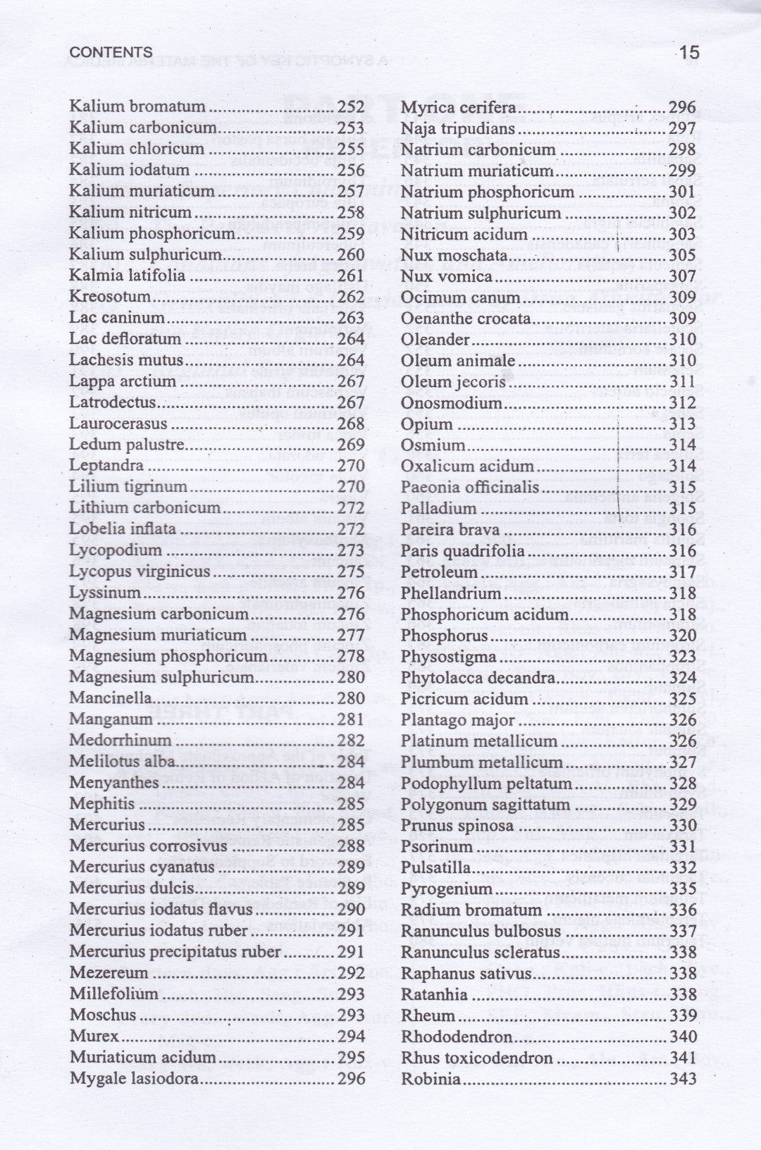 A Synoptic Key of the Materia Medica
