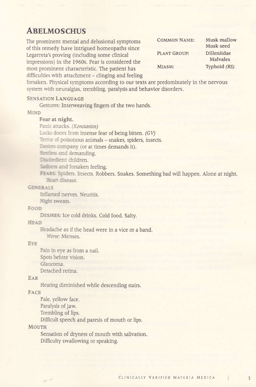 CLINICALLY VERIFIED MATERIA MEDICA VOLUME -1