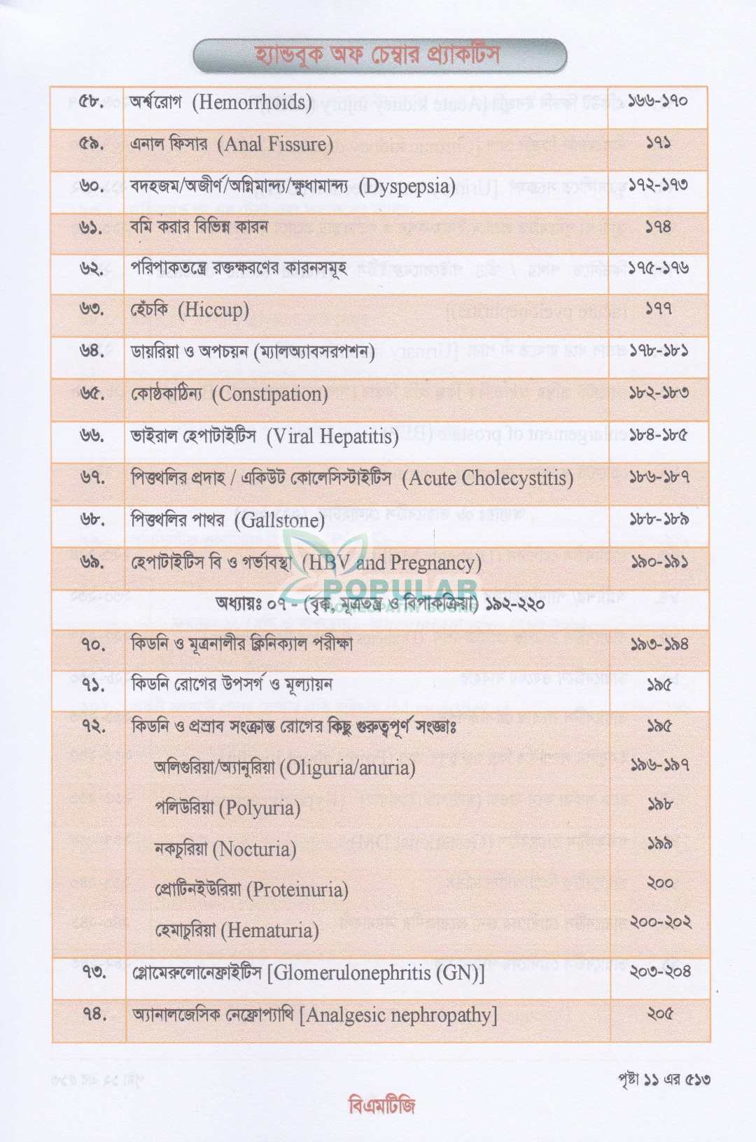হ্যান্ড বুক অফ চেম্বার প্র্যাকটিস জেনারেল প্র্যাকটিসের সহজ ও আধুনিক সমাধান