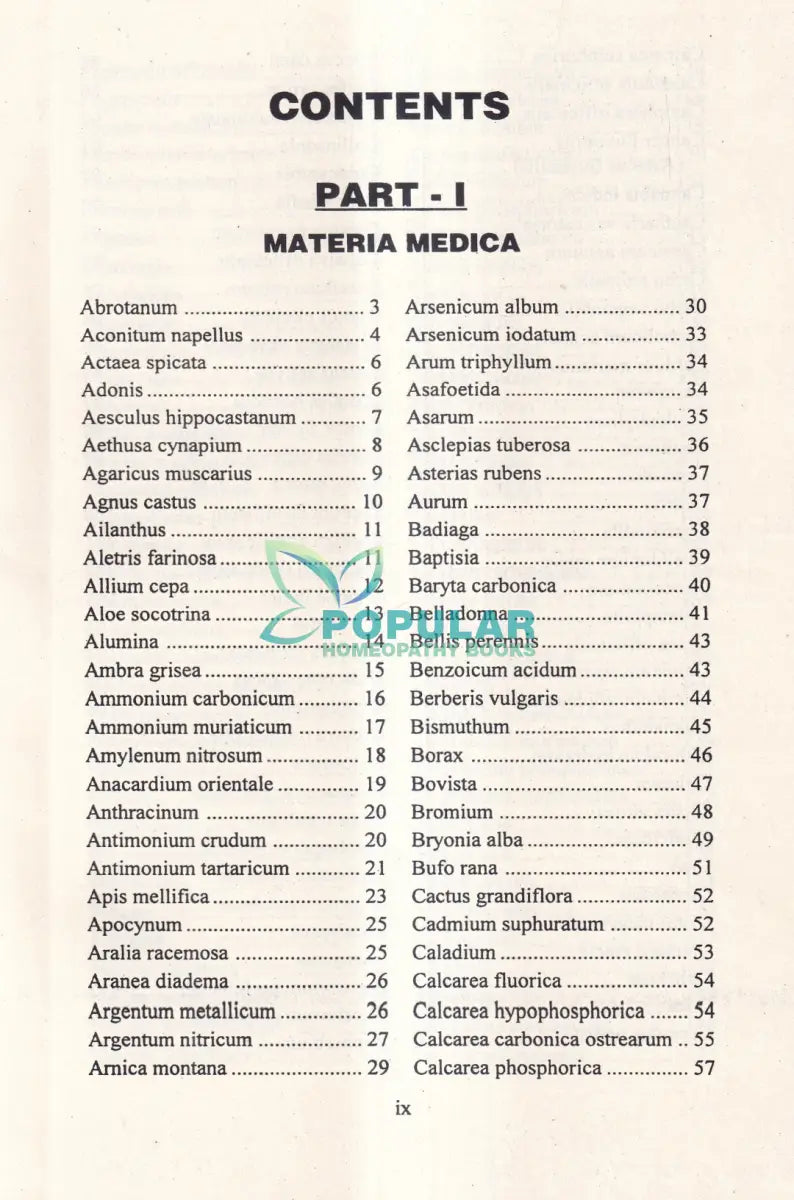 A Synoptic Key of the Materia Medica Homeopathy Books
