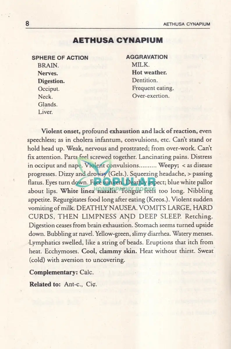 A Synoptic Key of the Materia Medica Homeopathy Books