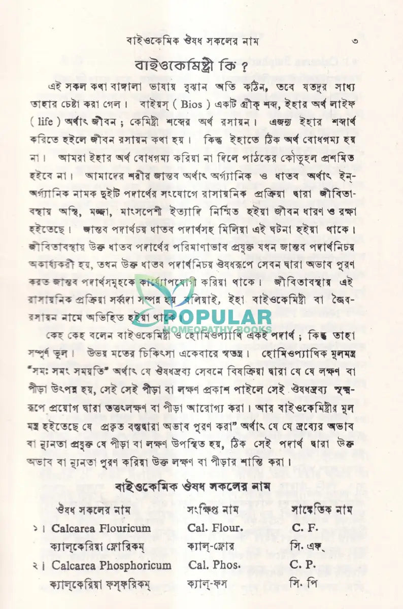 বাইওকেমিক চিকিৎসা বিধান Homeopathy Books