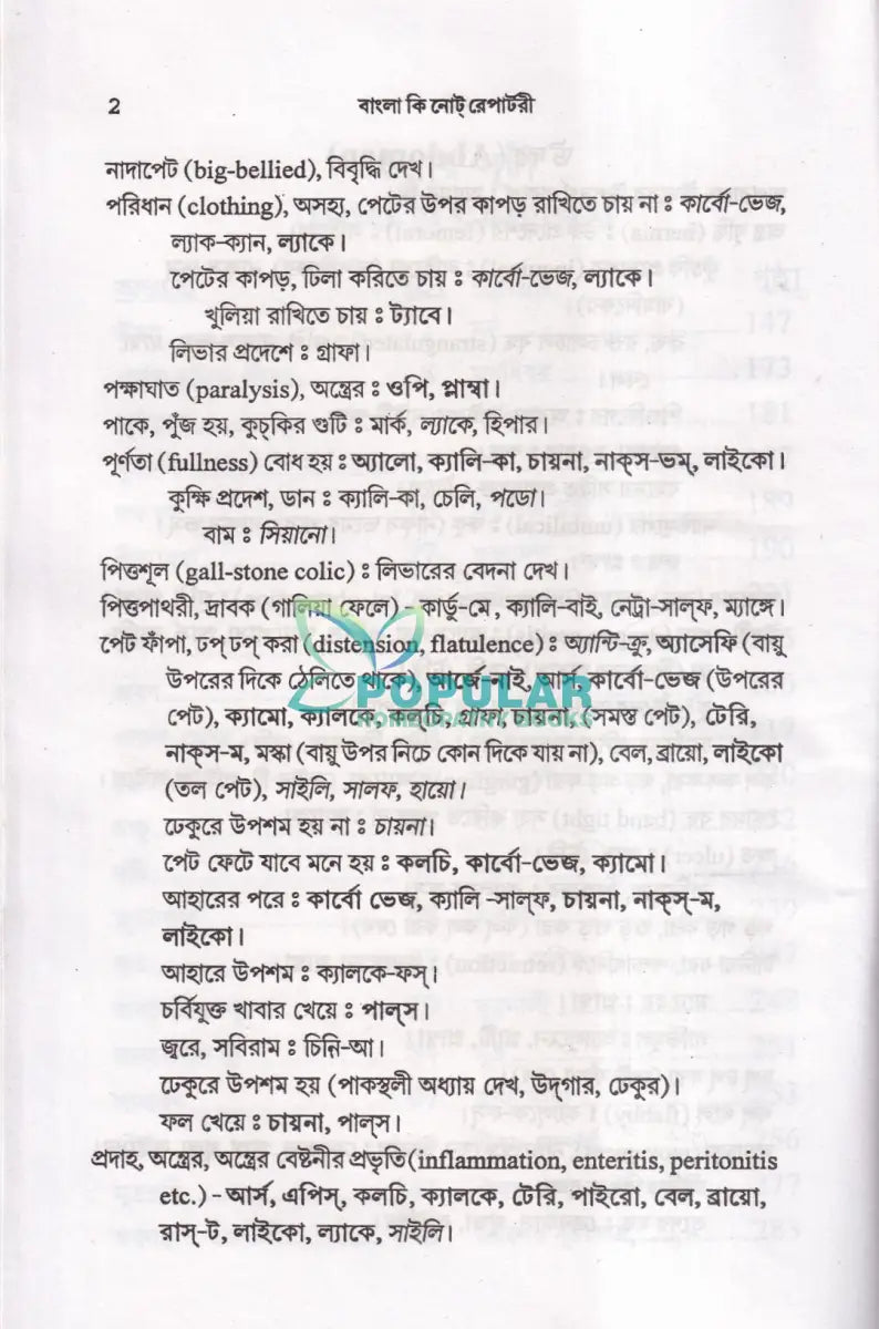 বাংলা কি নোট রেপার্টরী Homeopathy Books