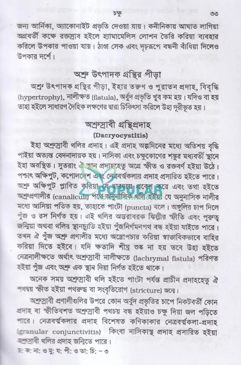 চক্ষু কর্ণ নাসিকা ও মুখগহবরের যন্ত্রসমূহের পীড়া ও তাহার চিকিৎসা Homeopathy Books