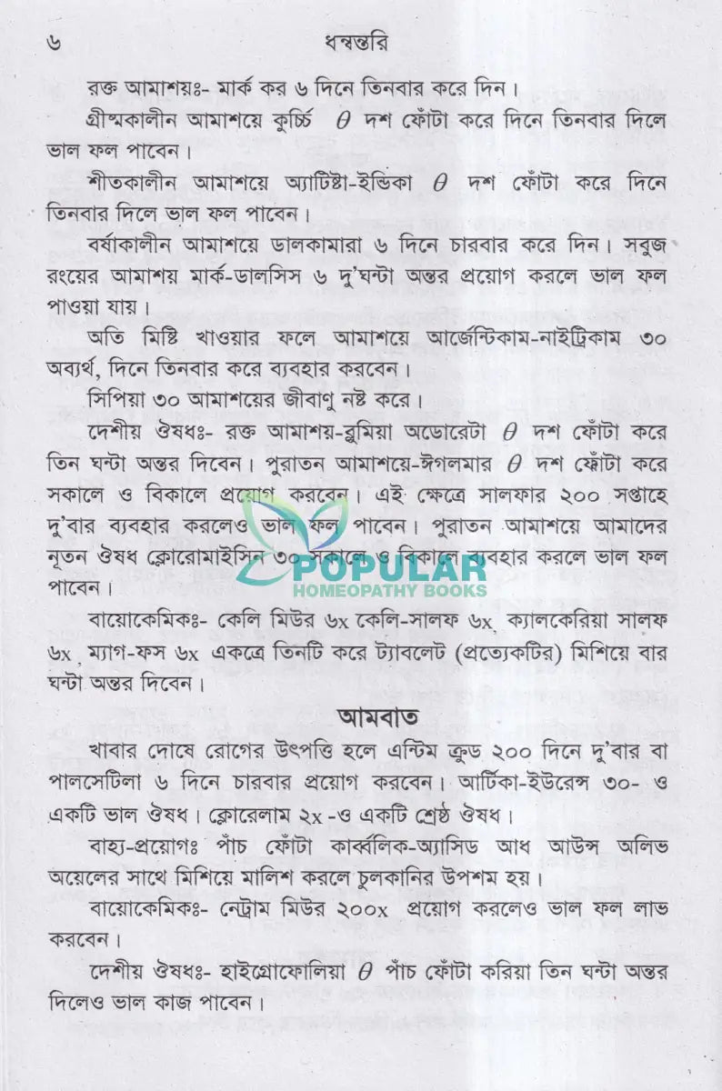 ধন্বন্তরি (হোমিওপ্যাথিক ও বায়োকেমিক ঔষধ) Homeopathy Books