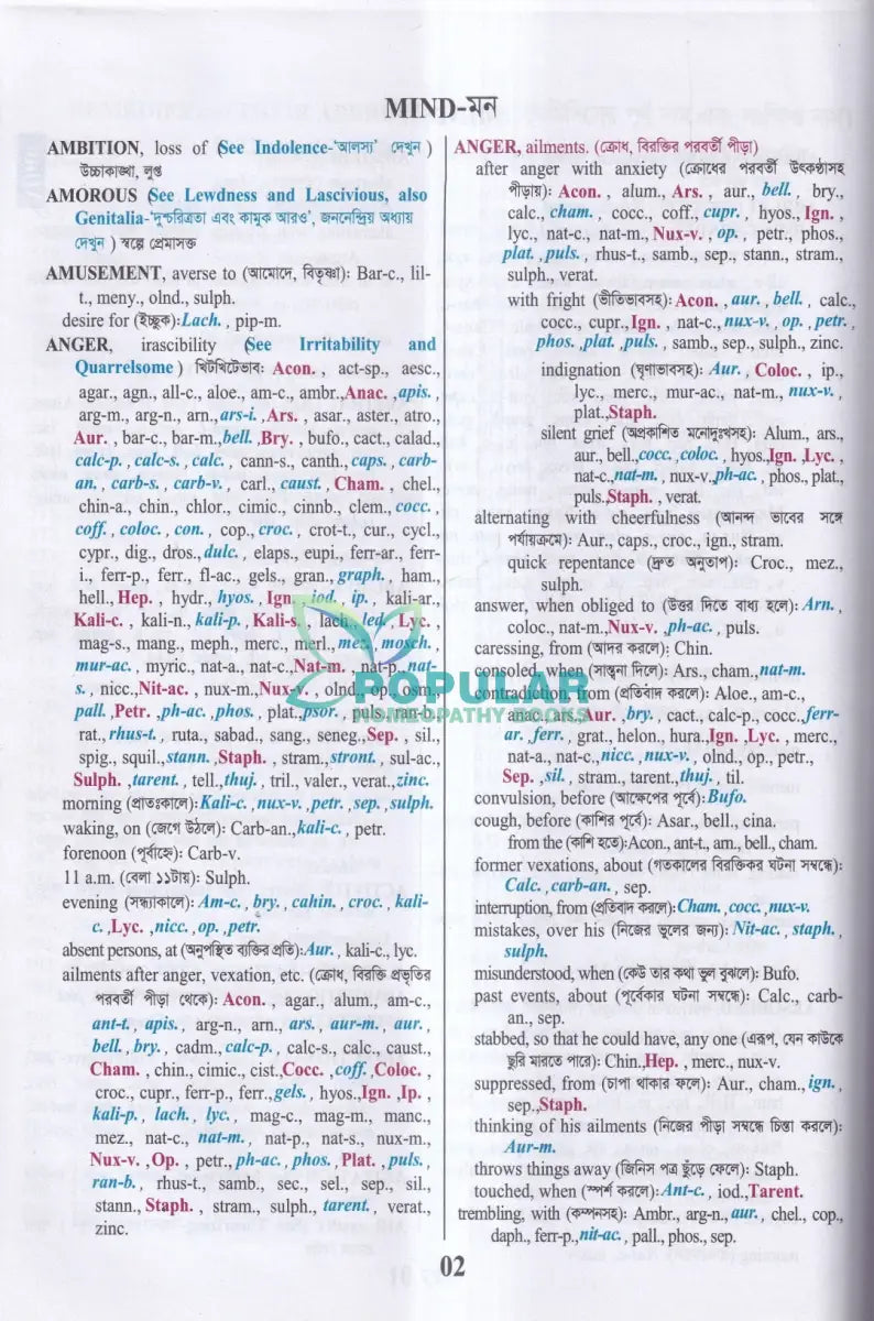হোমিওপ্যাথিক রেপার্টরী (বাংলা ও ইংরেজী একত্রে) Homeopathy Books