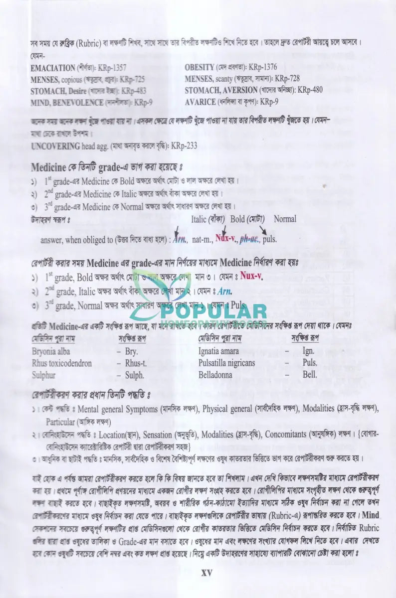 হোমিওপ্যাথিক রেপার্টরী (বাংলা ও ইংরেজী একত্রে) Homeopathy Books