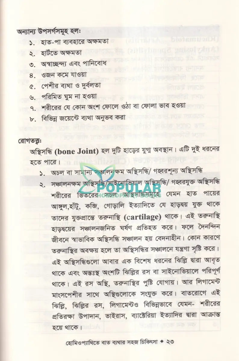 হোমিওপ্যাথিতে বাত ব্যথার সহজ চিকিৎসা Homeopathy Books