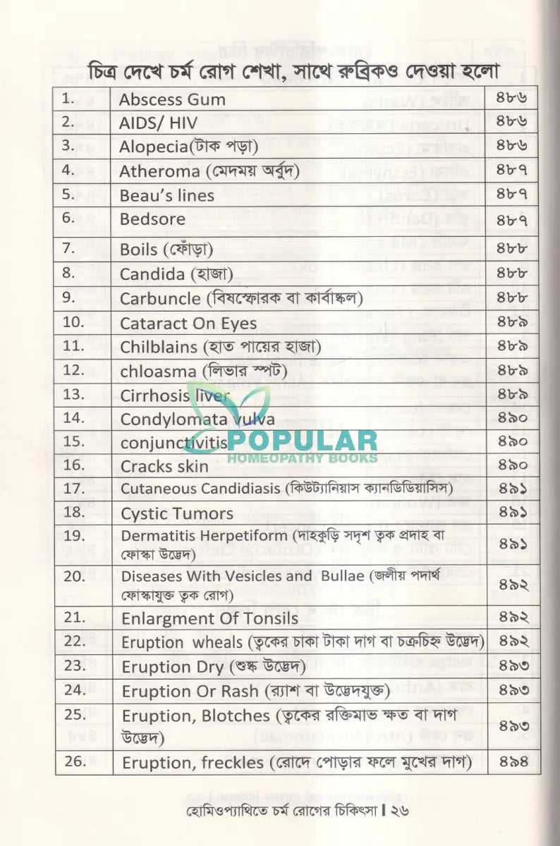 হোমিওপ্যাথিতে চর্ম রোগের চিকিৎসা Homeopathy Books
