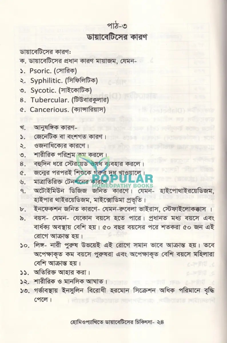 হোমিওপ্যাথিতে ডায়াবেটিসের চিকিৎসা Homeopathy Books