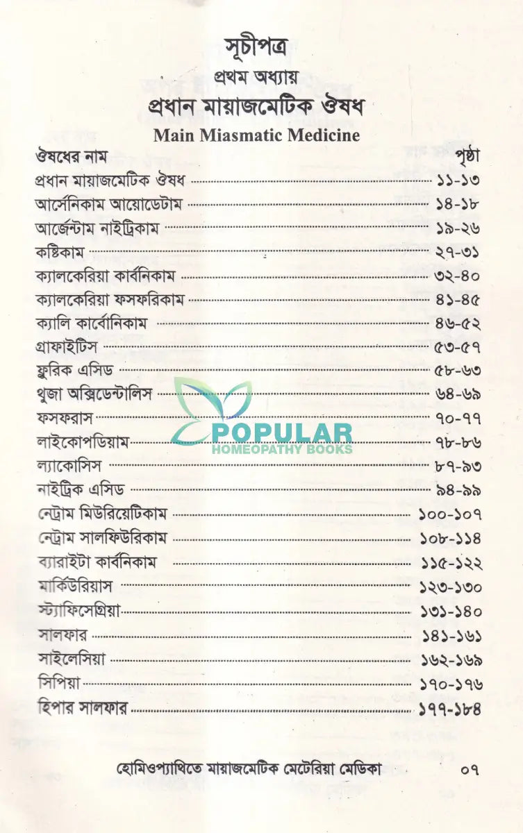 হোমিওপ্যাথিতে মায়াজমেটিক মেটেরিয়া মেডিকা Homeopathy Books