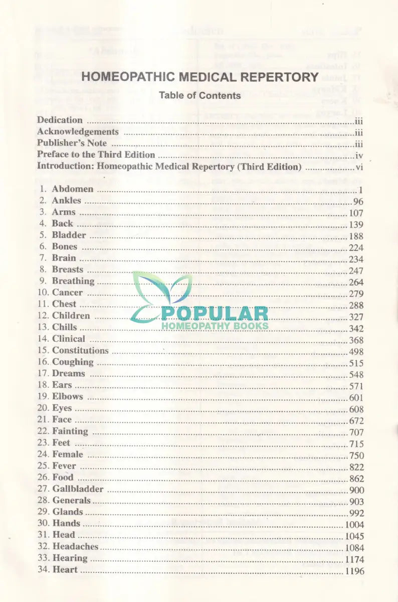 HOMOEOPATHIC MEDICAL REPERTORY A Modern Alphabetical and practical Repertory Homeopathy Books