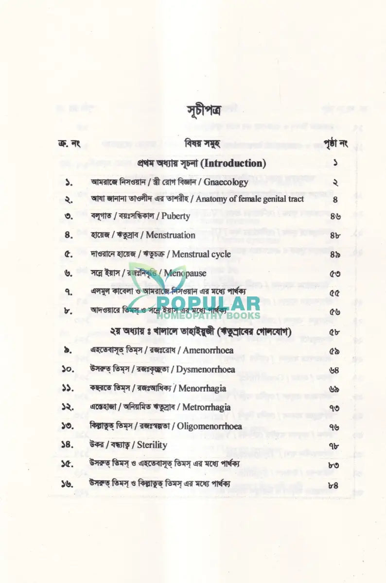 ইউনানী স্ত্রীরোগ বিজ্ঞান Unani Books